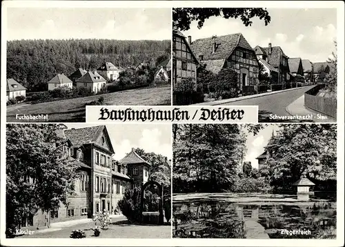 Ak Barsinghausen in Niedersachsen, Fuchsbachtal, Schwarzenknecht Straße, Kloster, Ziegenteich