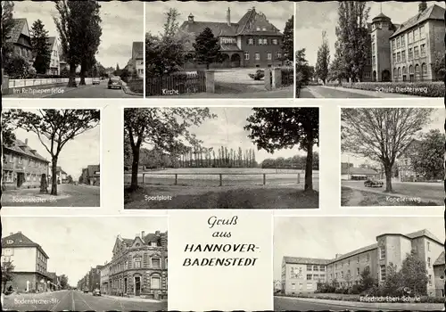 Ak Badenstedt Hannover, Schulen, Sportplatz, Kirche, Kapellenweg