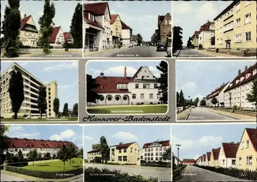 Ak Badenstedt Hannover, Schulen,Kirche, Straßenpartieen