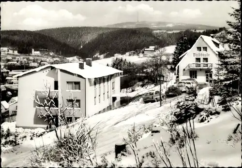 Ak Warmensteinach Oberfranken Bayern, Gasthof Waldbaude im Winter