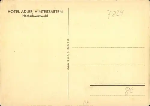 Ak Hinterzarten im Schwarzwald, Hotel Adler