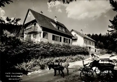 Ak Bubenbach Eisenbach im Hochschwarzwald, Café Falzmoos, Kutsche