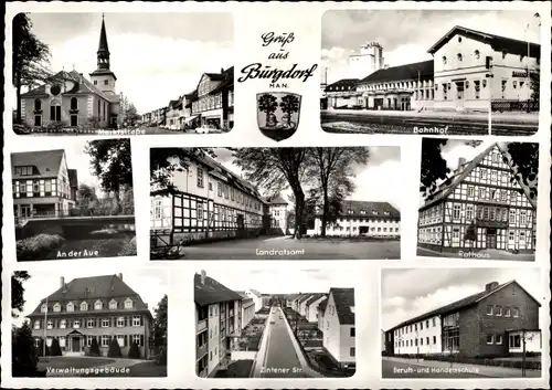 Ak Burgdorf, Teilansichten, Landratsamt, Marktplatz, Bahnhof, Rathaus, Zintener Str.