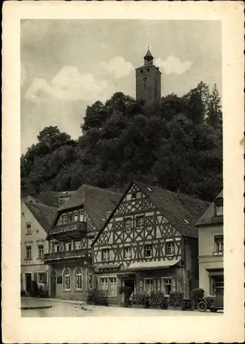 Ak Bad Berneck im Fichtelgebirge Bayern, Schloßberg, Gasthof, Fachwerk