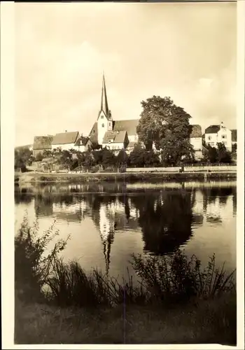 Ak Erlenbach am Main in Unterfranken, Ort vom Ufer aus gesehen