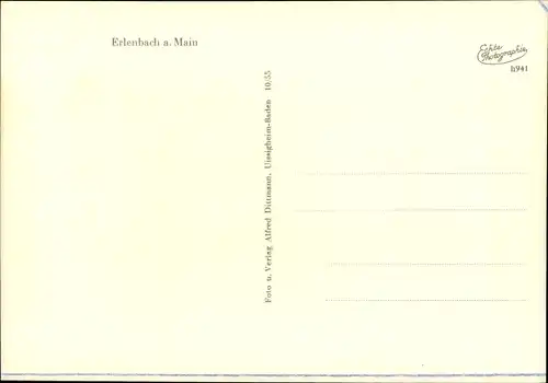 Ak Erlenbach am Main in Unterfranken, Ort vom Ufer aus gesehen