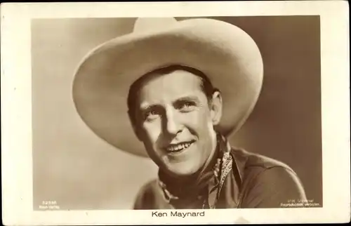 Ak Schauspieler Ken Maynard, Cowboyhut, Ross