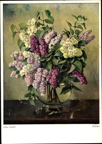 Künstler Ak Vaeltl, Otto, Flieder in einer Blumenvase