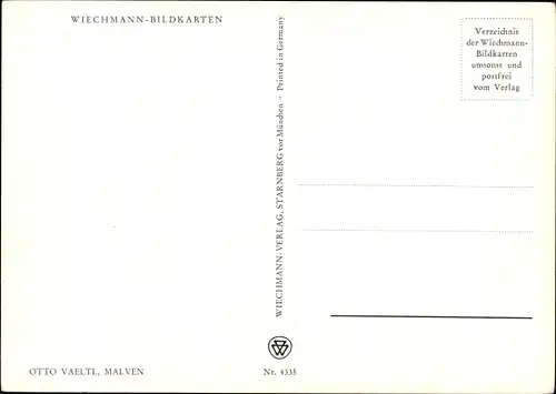 Künstler Ak Vaeltl, Otto, Malven in einer Blumenvase