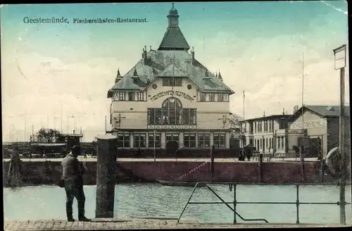Ak Geestemünde Bremerhaven, Fischereihafen Restaurant