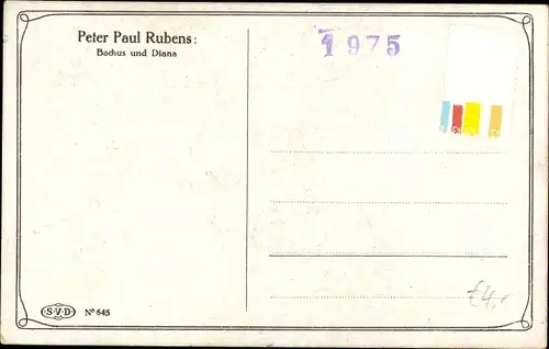 Künstler Ak Rubens, Bacchus und Diana, Mythologie