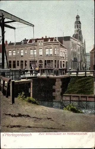 Ak 's Hertogenbosch Nordbrabant, Zuid Willemsvaart, Hinthamereinde, Kanal, Zugbrücke