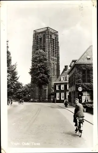 Ak Vught Nordbrabant, de Toren, Turm, Fahrradfahrer