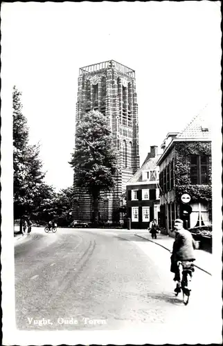 Ak Vught Nordbrabant, de Toren, Turm, Fahrradfahrer