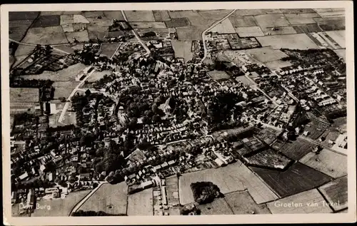 Ak Den Burg Texel Nordholland Niederlande, Fliegeraufnahme, Gesamtansicht
