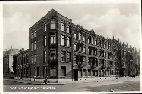 Ak Amsterdam Nordholland Niederlande, Hotel Pension Rijnders, Wanningstraat 1-7