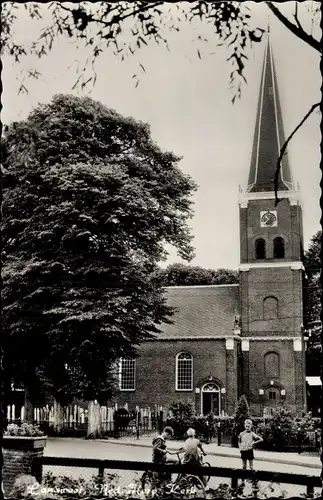 Ak Langweer Friesland, Ned. Herv. Kerk, Kirche, Kinder