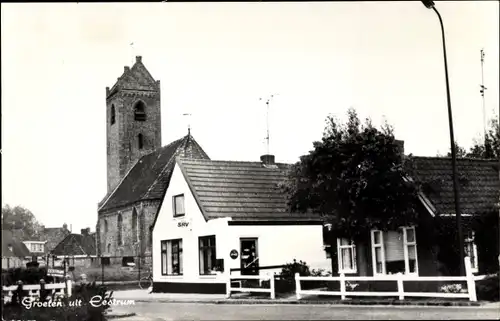 Ak Eestrum Friesland, Ortspartie, Kirche