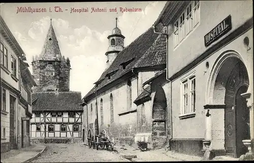 Ak Mühlhausen in Thüringen, Hospital Antonii, Rabenturm