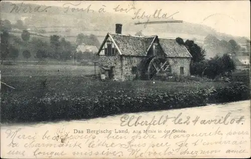 Ak Bergisches Land, Alte Mühle in der Oehde, Wassermühle