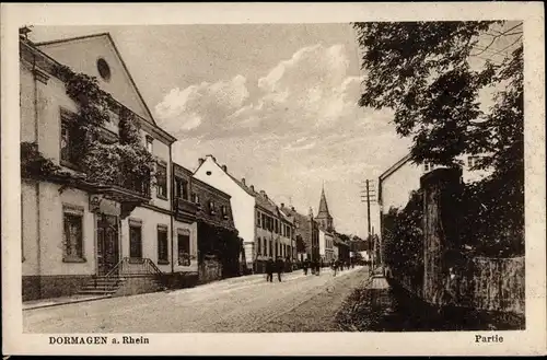Ak Dormagen am Niederrhein, Straßenpartie im Ort