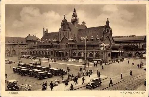 Ak Essen im Ruhrgebiet, Hauptbahnhof, Straßenseite