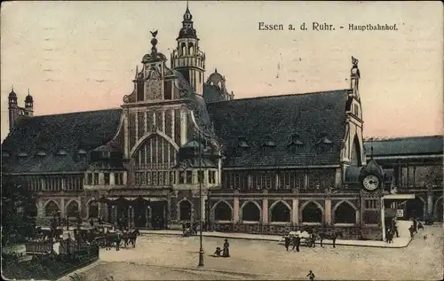 Ak Essen im Ruhrgebiet, Hauptbahnhof, Straßenseite