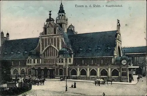 Ak Essen im Ruhrgebiet, Hauptbahnhof, Straßenseite