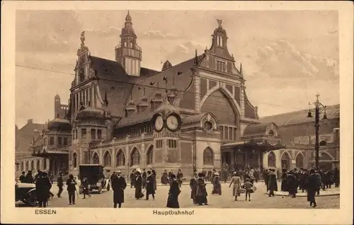 Ak Essen im Ruhrgebiet, Hauptbahnhof, Straßenseite