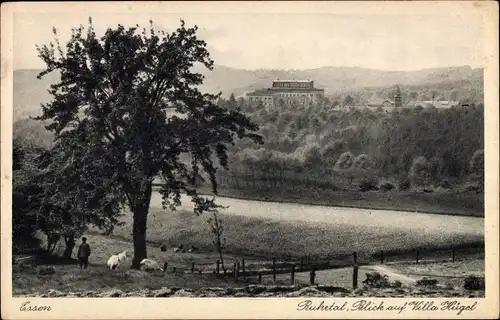 Ak Essen im Ruhrgebiet, Ruhrtal, Blick auf Villa Hügel