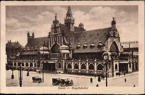 Ak Essen im Ruhrgebiet, Hauptbahnhof, Straßenseite