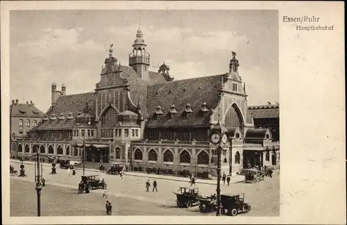 Ak Essen im Ruhrgebiet, Hauptbahnhof, Straßenseite