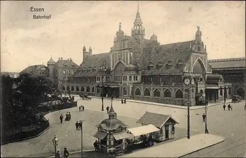 Ak Essen im Ruhrgebiet, Hauptbahnhof, Straßenseite