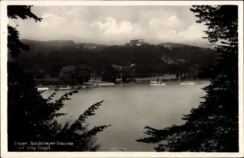 Ak Essen im Ruhrgebiet, Baldeneyer Stausee, Villa Hügel