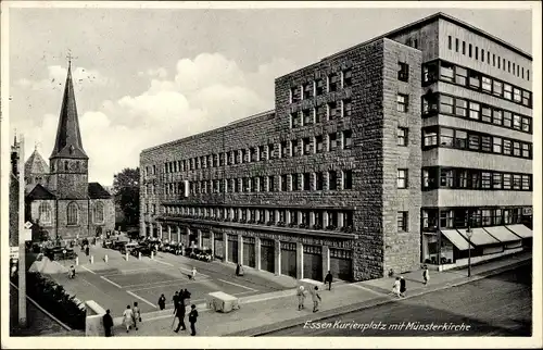 Ak Essen im Ruhrgebiet, Kurienplatz, Münsterkirche