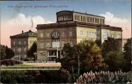 Ak Essen im Ruhrgebiet, Villa Hügel von der Bredeneyer Krone gesehen