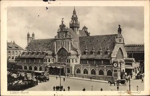 Ak Essen im Ruhrgebiet, Hauptbahnhof, Straßenansicht