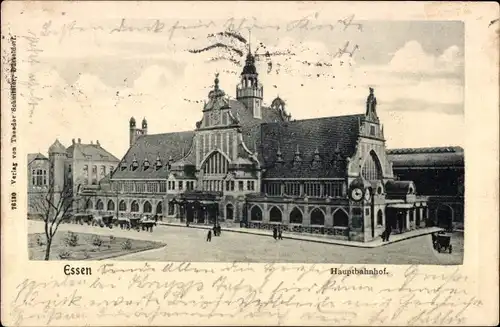 Ak Essen im Ruhrgebiet, Hauptbahnhof, Straßenansicht