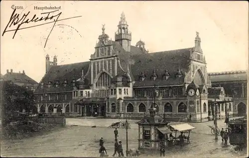 Ak Essen im Ruhrgebiet, Hauptbahnhof, Straßenansicht