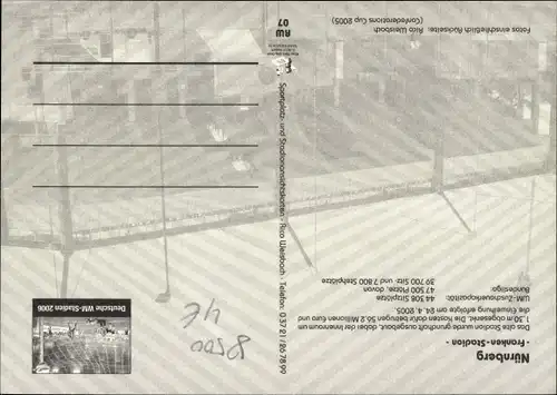 Ak Nürnberg in Mittelfranken, Fußball WM, Frankenstadion, Spielort 2006