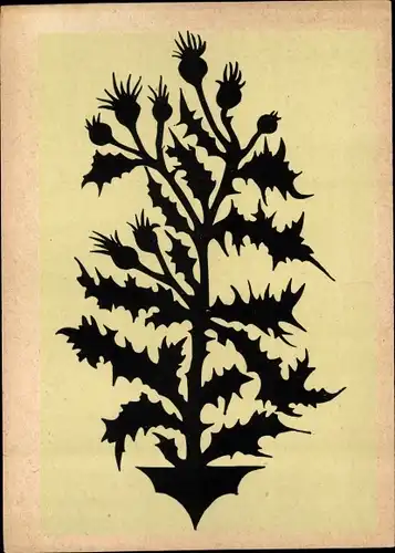 Scherenschnitt Ak Pickel, Max, Distel