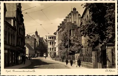 Ak Kiel in Schleswig Holstein, Brunswiker Straße