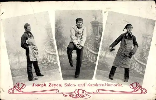 Ak Joseph Zeyen, Salon und Charakter Humorist, Portrait