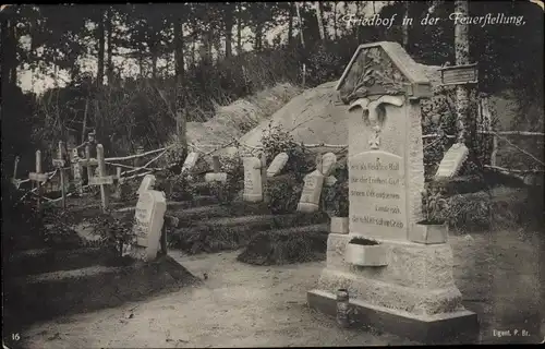 Ak Friedhof in der Feuerstellung, Soldatenfriedhof
