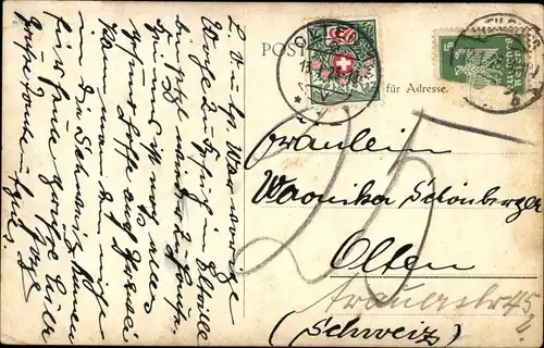 Ak Stillleben mit Sektflasche und Obst, Weintrauben, Zitrone, Matheus Müller