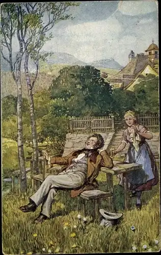Künstler Ak Riedel, Felix, Österr. Komponist Franz Schubert