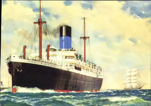 Ak Dampfer SS Ascanius, Blue Funnel Line