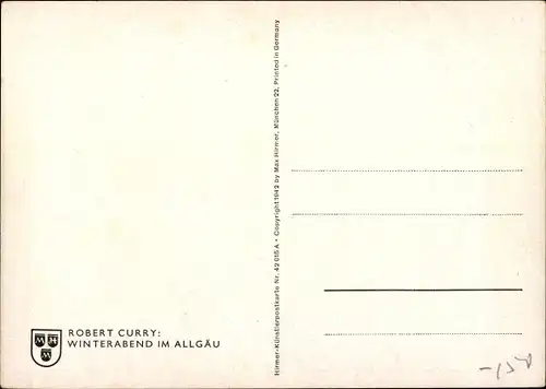 Künstler Ak Curry, Robert, Winterabend im Allgäu, Landschaft
