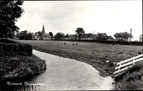 Ak Kubaard Friesland, Dorpgezicht, Flusspartie, Kuhweide