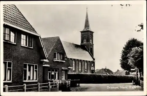 Ak Driesum Friesland, Herv. Kerk